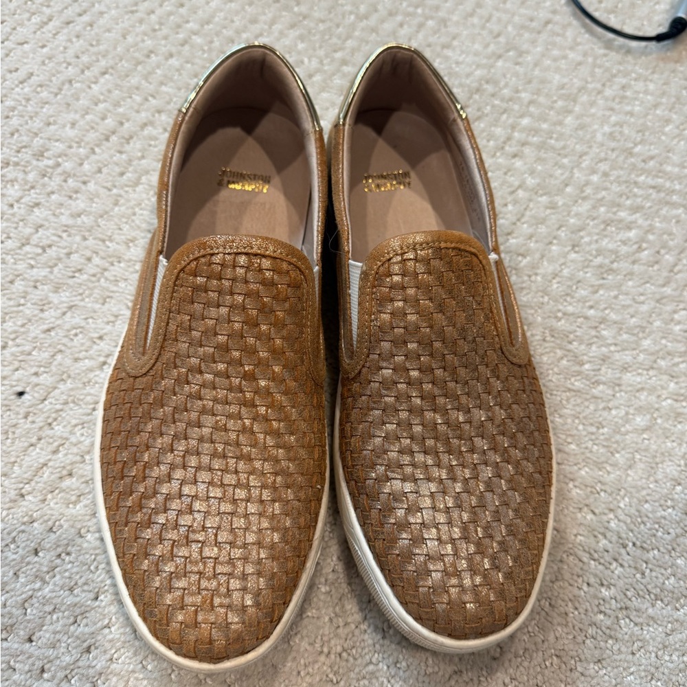 Women’s Johnston and Murphy Slip-On Sneakers in Brown